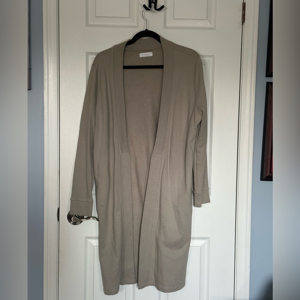 OAK + FORT Women's Cozy Long Taupe Cardigan | 100% Cotton | XS/S